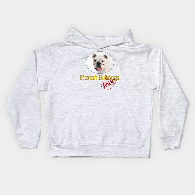 French Bulldogs Rock! Kids Hoodie by Naves